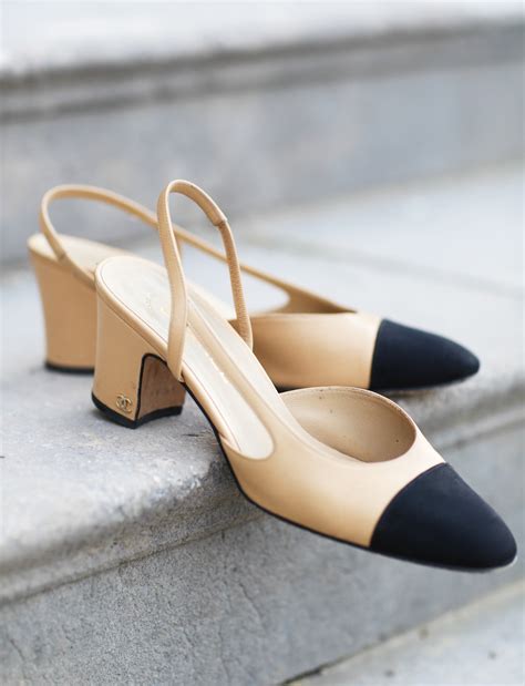 chanel pumps black and beige|chanel black and white pumps.